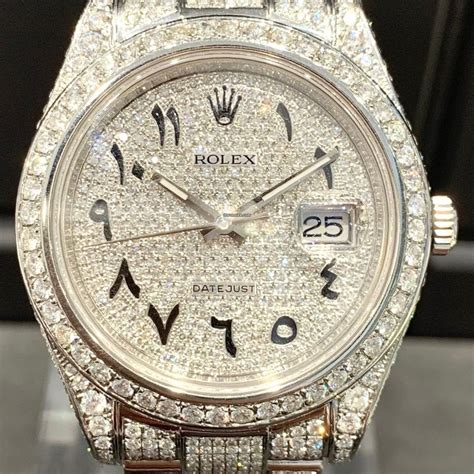 rolex ice out arabic|Rolex iced out datejust.